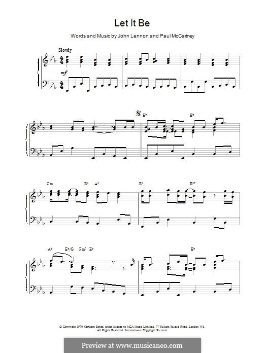 Piano version: Для одного исполнителя by John Lennon, Paul McCartney