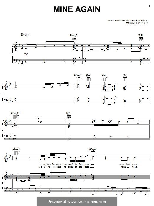 Mine Again: Для голоса и фортепиано (или гитары) by James Poyser, Mariah Carey