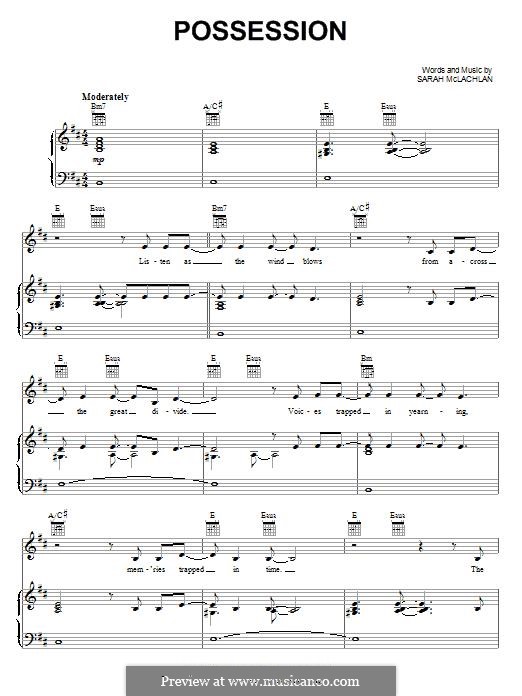 Possession: Для голоса и фортепиано (или гитары) by Sarah McLachlan.