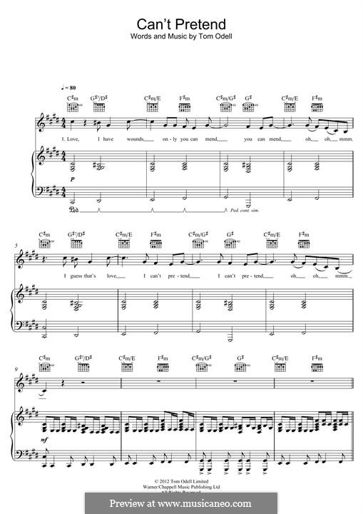 Can't Pretend: Для голоса и фортепиано (или гитары) by Tom Odell