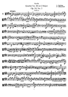 Струнный квартет No.44 ми мажор, Hob.III/59 Op.54 No.3: Партия альта by Йозеф Гайдн