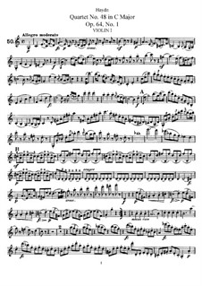 Струнный квартет No.48 до мажор, Hob.III/65 Op.64 No.1: Партия первой скрипки by Йозеф Гайдн