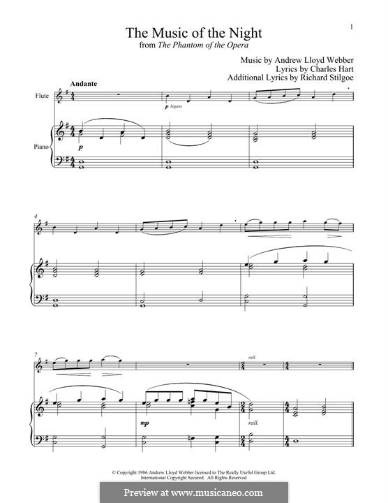 The Music of the Night (instrumental version): Для флейты и фортепиано by Andrew Lloyd Webber