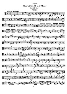 Струнный квартет No.48 до мажор, Hob.III/65 Op.64 No.1: Партия альта by Йозеф Гайдн