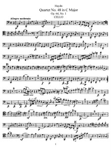 Струнный квартет No.48 до мажор, Hob.III/65 Op.64 No.1: Партия виолончели by Йозеф Гайдн