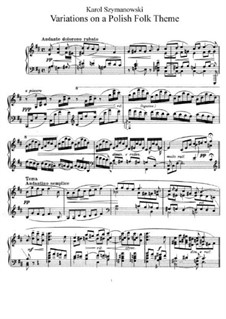 Вариации на польскую народную тему, Op.10: Для фортепиано by Кароль Шимановский