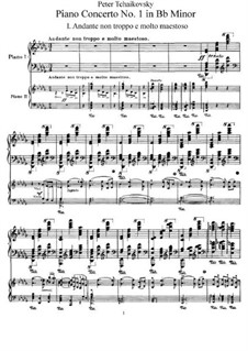 Концерт для фортепиано с оркестром No.1 си-бемоль минор, TH 55 Op.23: Версия для двух фортепиано в 4 руки by Петр Чайковский