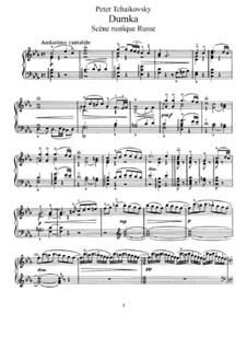 Думка. Русская сельская сценка, TH 145 Op.59: Для фортепиано by Петр Чайковский