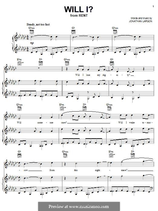Will I?: Для голоса и фортепиано (или гитары) by Jonathan Larson