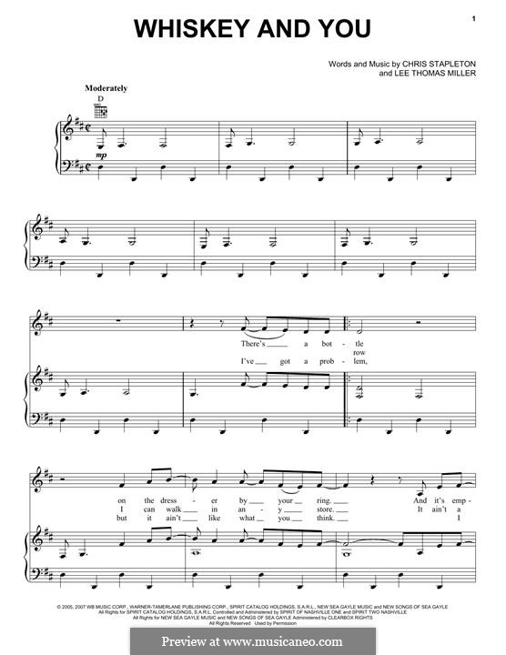 Whiskey and You: Для голоса и фортепиано (или гитары) by Chris Stapleton, Lee Thomas Miller