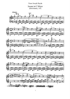 Соната для фортепиано No.14 до мажор, Hob.XVI/3: Для одного исполнителя by Йозеф Гайдн