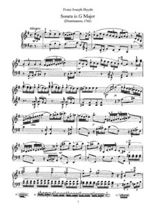 Соната для фортепиано No.13 соль мажор, Hob.XVI/6: Для одного исполнителя by Йозеф Гайдн
