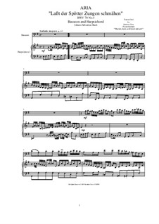 20 Arias from Cantatas for Bassoon and Harpsichord: Aria (Laßt der Spötter Zungen schmähen), BWV 70 No.5 by Иоганн Себастьян Бах