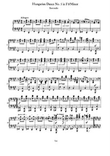 Танец No.5 фа-диез минор: Первая и вторая партии by Иоганнес Брамс