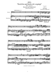 20 Arias from Cantatas for Bassoon and Harpsichord: Aria (Doch bin und bleibe ich vergnügt), BWV 150 No.3 by Иоганн Себастьян Бах
