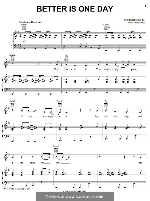 Better Is One Day: Для голоса и фортепиано (или гитары) by Matt Redman