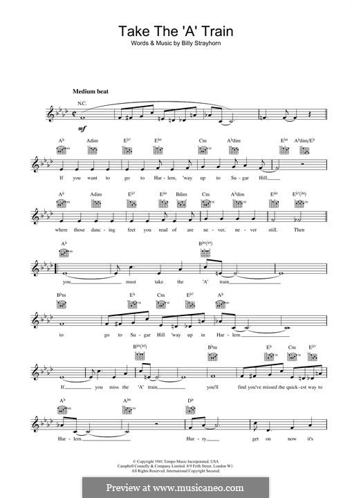 B Strayhorn Take The A Train Duke Ellington MusicaNeo B strayhorn take the a train duke ellington musicaneo