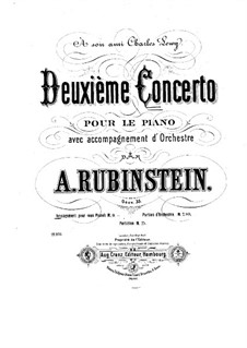 Концерт для фортепиано с оркестром No.2 фа мажор, Op.35: Версия для двух фортепиано в 4 руки by Антон Рубинштейн