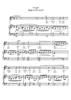 Begli occhi, mercè: Для голоса и фортепиано by Антонио Франческо Теналья