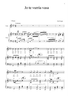 Io te vurria vasa: Для голоса и фортепиано by Eduardo di Capua
