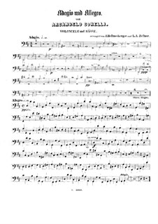 Соната No.1: Адажио и Аллегро. Переложение для скрипки, арфы (или фортепиано) и бассо континуо – партия бассо континуо by Арканджело Корелли