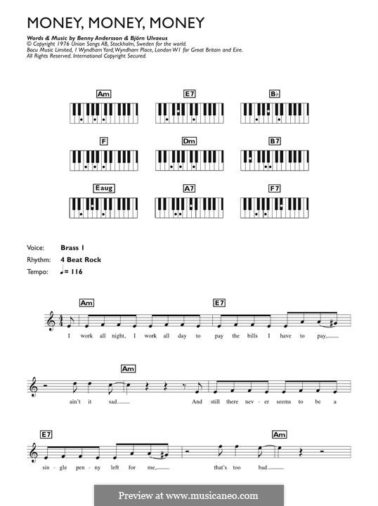 Money, Money, Money (ABBA): Мелодия by Benny Andersson, Björn Ulvaeus