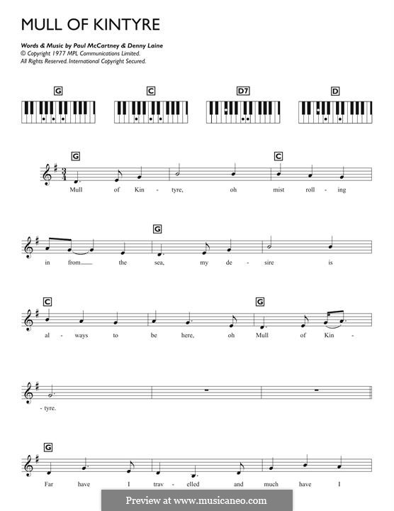 Mull of Kintyre (Wings): Мелодия by Denny Laine, Paul McCartney