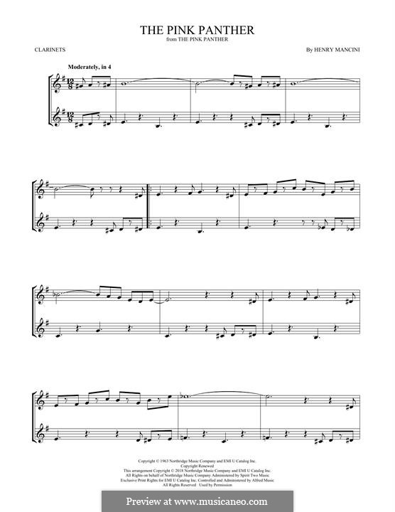 Instrumental version: Для двух кларнетов by Henry Mancini