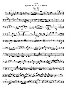 Струнный квартет No.68 ре минор, Hob.III/83 Op.103: Партия виолончели by Йозеф Гайдн