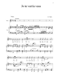 Io te vurria vasa: For baritone and piano by Eduardo di Capua