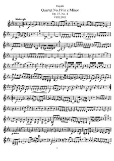 Струнный квартет No.19 до минор, Hob.III/28 Op.17 No.4: Партия второй скрипки by Йозеф Гайдн