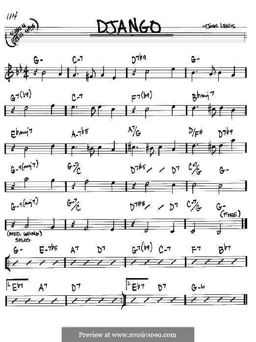 Django: For instrument in B Flat by John Aaron Lewis