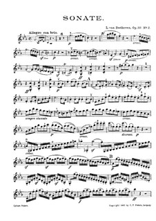 Соната для скрипки и фортепиано No.7, Op.30 No.2: Сольная партия by Людвиг ван Бетховен