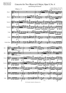 Concerto No.6 in G Major: For two oboes and string orchestra by Томазо Альбинони
