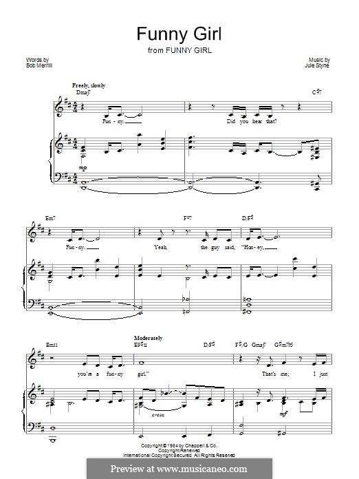 Funny Girl (Barbra Streisand): Для голоса и фортепиано (или гитары) by Jule Styne