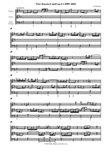 Трио-соната си минор, HWV 386b Op.2 No.1: Партитура by Георг Фридрих Гендель