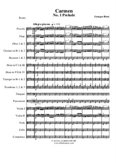 Первая сюита: Prelude, for full orchestra by Жорж Бизе