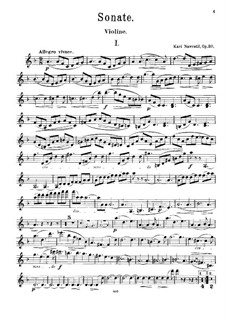 Соната для скрипки и фортепиано фа мажор, Op.20: Партия скрипки by Карел Навратил
