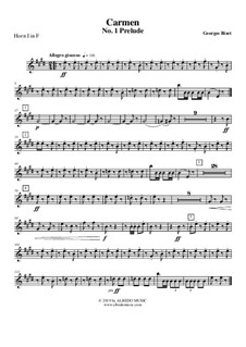 Первая сюита: Prelude - Horn in F 1 (Transposed Part) by Жорж Бизе