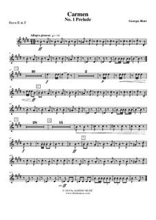 Первая сюита: Prelude - Horn in F 2 (Transposed Part) by Жорж Бизе