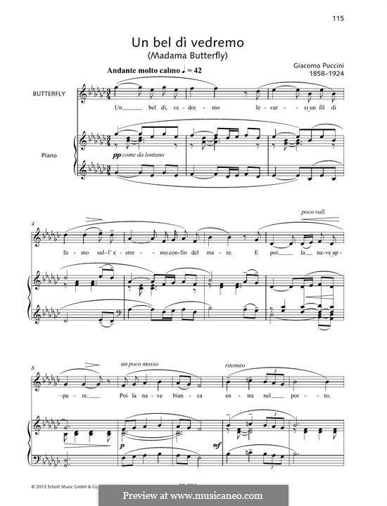 Un bel dí vedremo: Для голоса и фортепиано by Джакомо Пуччини
