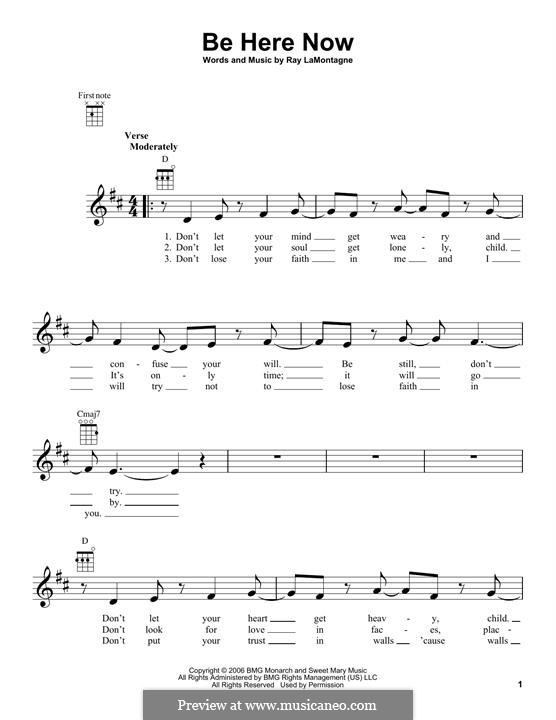 Be Here Now: Для укулеле by Ray LaMontagne