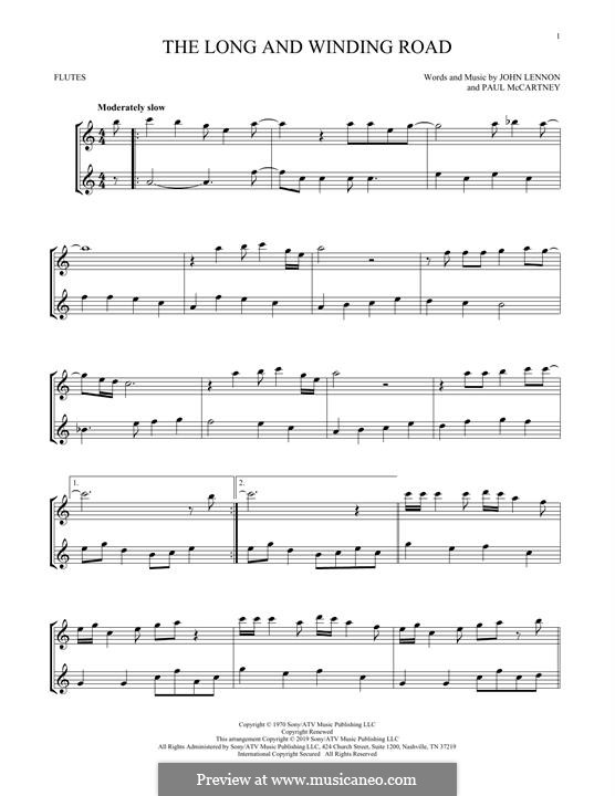 The Long and Winding Road (The Beatles): Для двух флейт by John Lennon, Paul McCartney