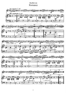 Романс для флейты и фортепиано соль мажор: Партитура by Людвиг ван Бетховен