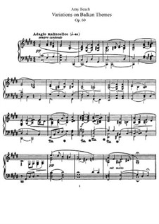 Variations on Balkan Themes, Op.60: Для фортепиано by Эми Мэрси Бич