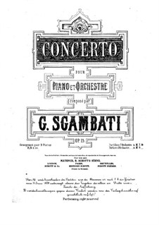 Концерт для фортепиано с оркестром соль минор, Op.15: Части I-II – для двух фортепиано в четыре руки by Джованни Сгамбатти
