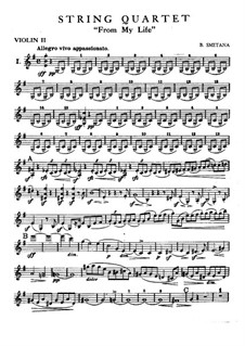 Струнный квартет No.1 ми минор 'Из моей жизни': Скрипка II by Бедржих Сметана