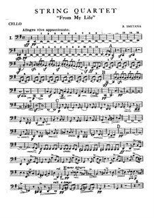Струнный квартет No.1 ми минор 'Из моей жизни': Партия виолончели by Бедржих Сметана