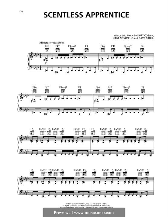 Scentless Apprentice (Nirvana): Для голоса и фортепиано (или гитары) by David Grohl, Krist Novoselic, Kurt Cobain