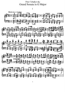 Большая соната для фортепиано, TH 139 Op.37: Для одного исполнителя by Петр Чайковский